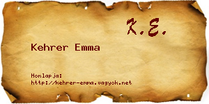 Kehrer Emma névjegykártya