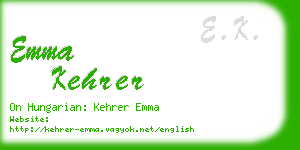 emma kehrer business card